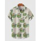 Full-Print Flamingo With Nature Leaf And Coconut Trees Printing Men's Short Sleeve Shirt