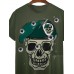 Skull Beret Short Sleeve T-Shirt