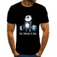 Casual O Neck Cartoon Print Black Men T-shirt