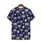 Men's Coconut Palm Tree Print Short Sleeve T-Shirt